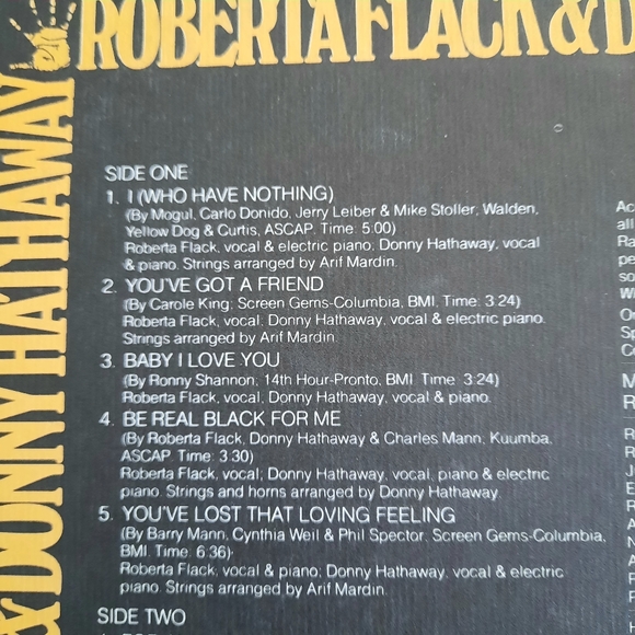 Roberta Flack & Donny Hathaway, Vinyl LP 1972 - Picture 3 of 10